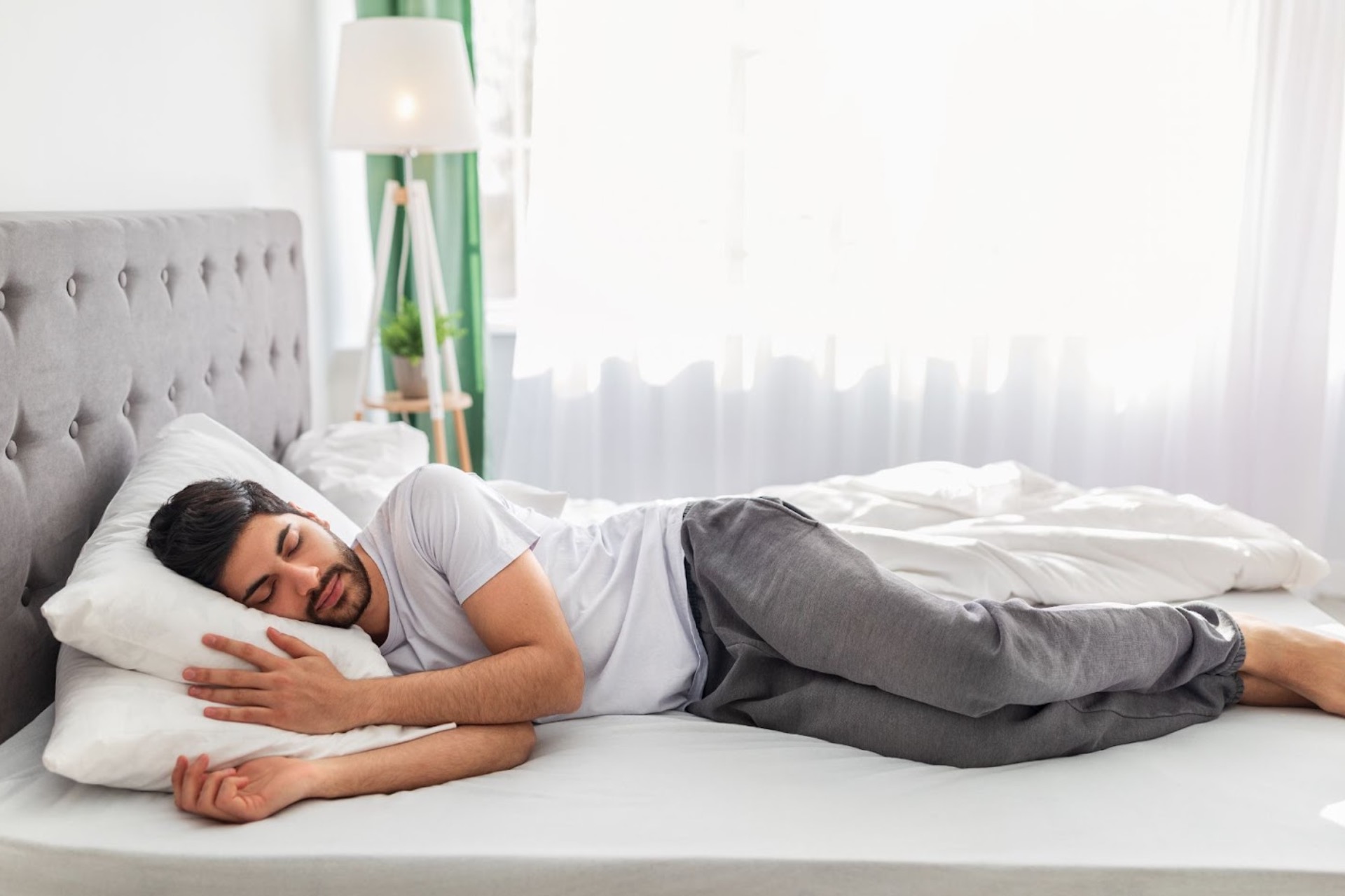 side sleeping male